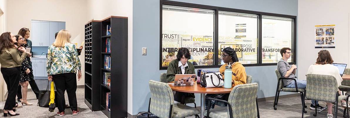 the president and provost at the KSU Writing Center on the Marietta campus